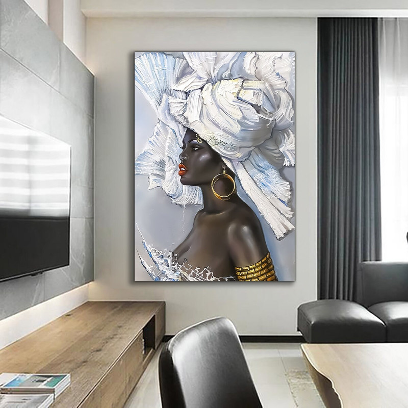 African woman painting, ethnic woman decor, black woman print, woman wall art, woman poster, american woman painting.jpg