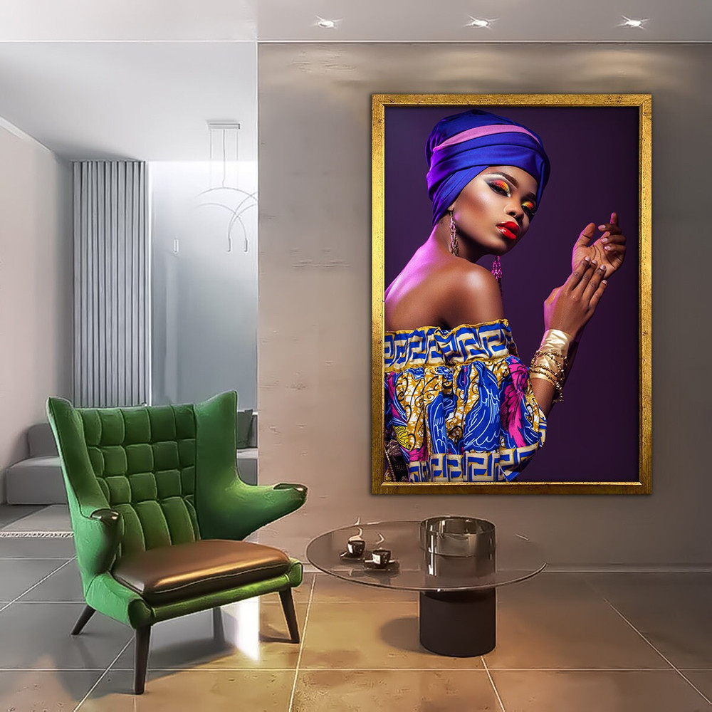 African Woman Print on Canvas , Modern Wall Art, Canvas Wall Set , Extra Large Wall Art, canvas wall art 1.jpg
