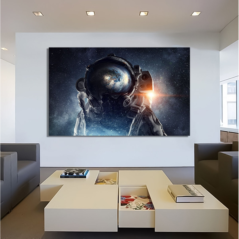 Astronaut canvas, Space canvas, earth painting, planets canvas print, stars wall art, galaxy painting, abstract planet poster, nebula canvas 1.jpg