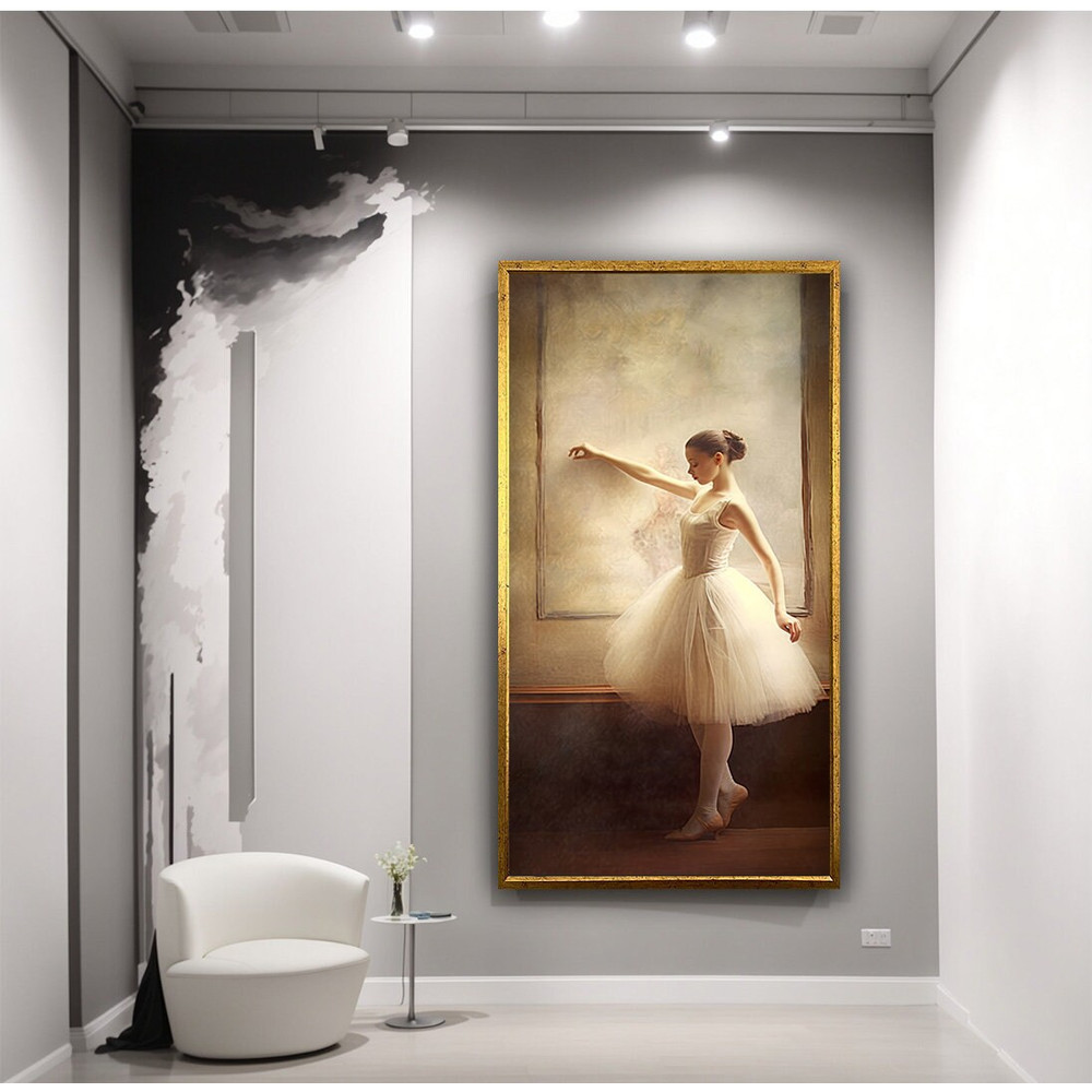 Ballerina girl canvas, ballerina girl in white dress wall art, ballerina girl wall decor, artistic work ballerina.jpg