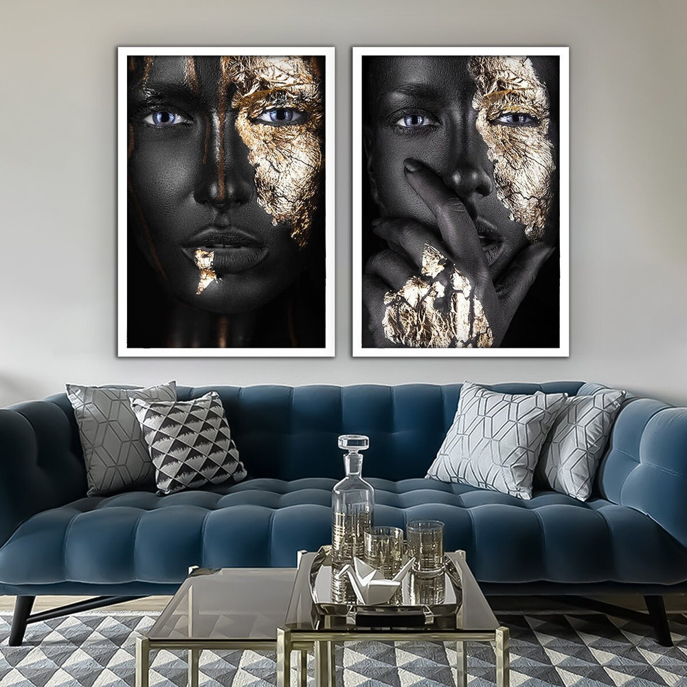 Black Woman Wall Art, Black Make-up, African Style, Ladies Art, African art print, Fashion Wall Art 2.jpg