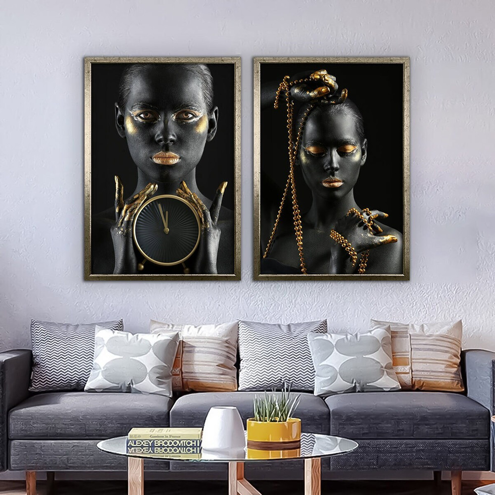 Black Woman Wall Art, Black Make-up, African Style, Ladies Art, African art print, Fashion Wall Art 3.jpg