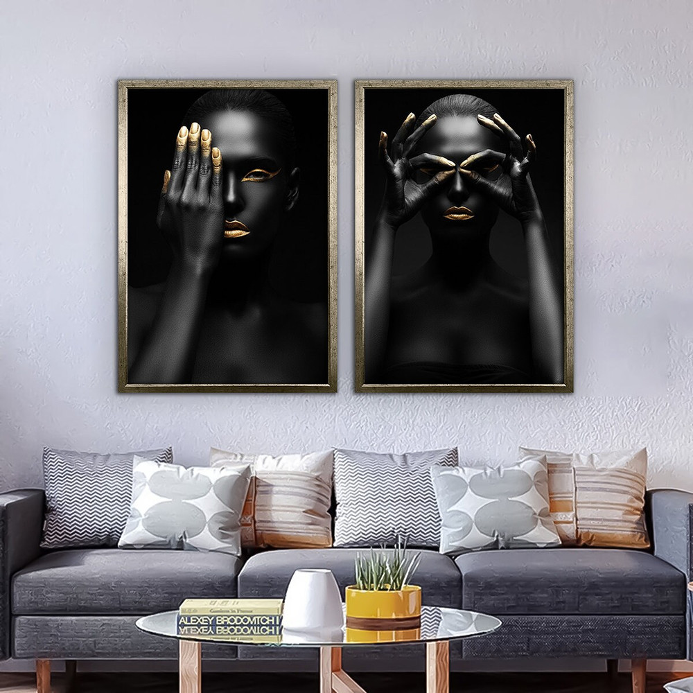 Black Woman Wall Art, Black Make-up, African Style, Ladies Art, African art print, Fashion Wall Art 4.jpg