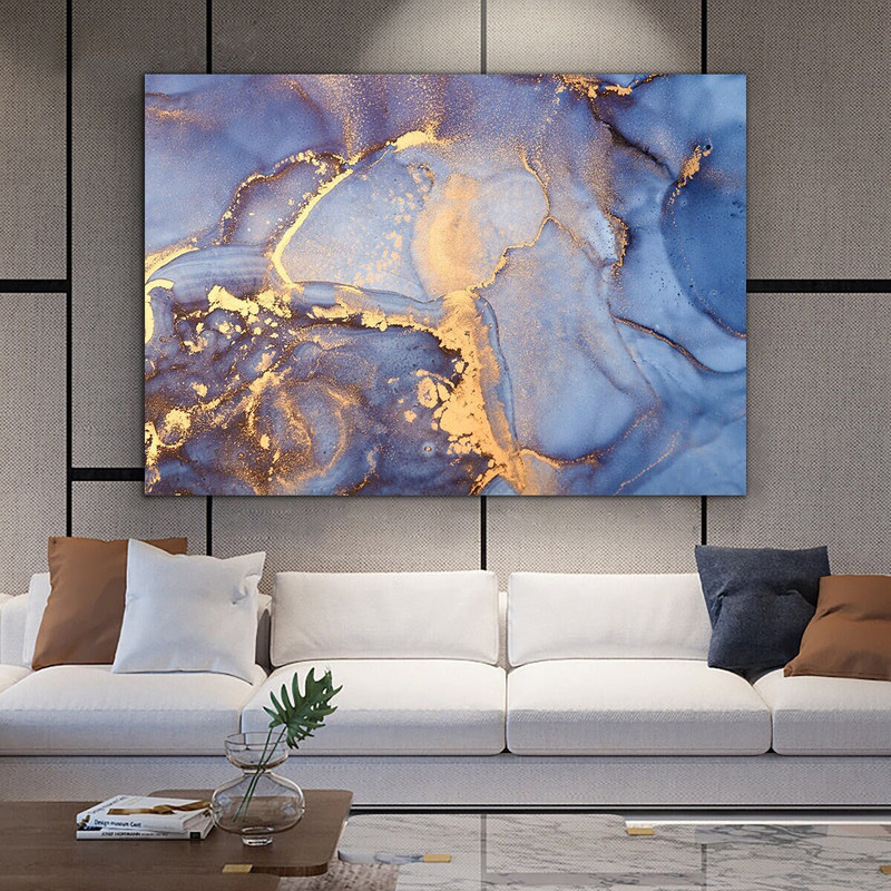 Blue and gold Wall Art, blue Marble Print, Modern Wall Art, Marble Wall Art, blue Marble Canvas, gold Marble Wall Art, Modern Art.jpg