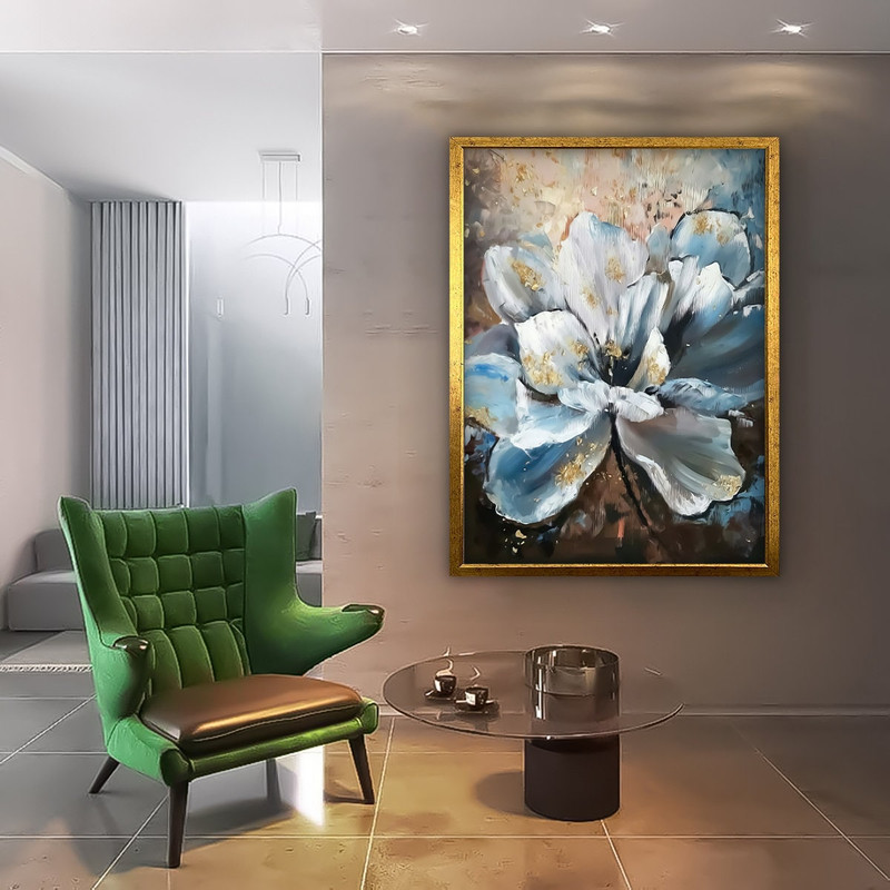 Blue and white floral painting, floral wall art, abstract floral canvas print.jpg