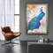 Blue peacock canvas, peacock canvas print, framed bird painting, blue peacock canvas art, peacock home decor.jpg