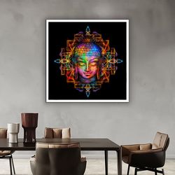 buddha canvas, asian wall art, buddha wall art, meditation canvas, buddha poster, buddhist print, meditation wall art, f