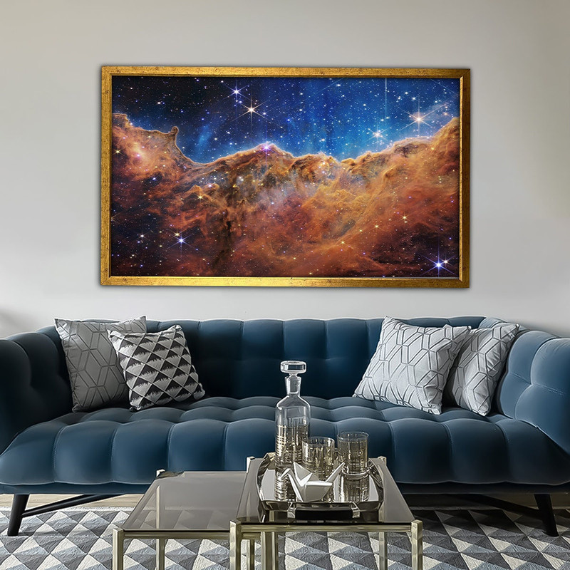 Carina Nebula NASA Deep Field Canvas Art, James Webb Space Telescope First Images, Cosmic Cliffs, Large Canvas Wall Art Print.jpg