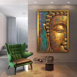 colorful buddha canvas, asian wall art, buddha wall art, meditation canvas, buddha poster, buddhist print, meditation wa