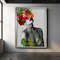 Colorful flowers sexy woman canvas, woman with green leaves wall art, woman with flowers in her hair poster.jpg