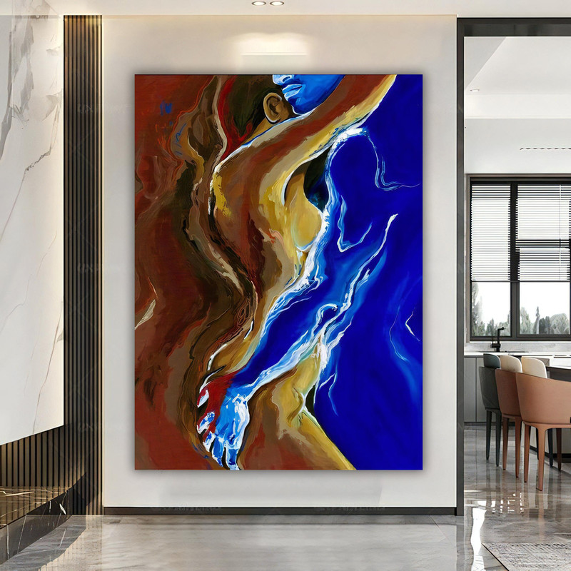 Couple making love canvas, sexy bedroom decor, nude man art, erotic art, sex canvas painting.jpg