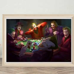 all jokers playing poker casino art print wall decor classic joker poster high quality canvas cloth film poster for gif