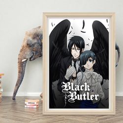 black butler (2008) anime poster wall art 2023 movie poster high quality canvas cloth poster black butler poster for
