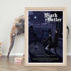 black butler (2008) anime poster wall art 2023 movie poster high quality canvas cloth poster black butler poster tv s