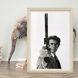 clint eastwood dirty happy poster wall art high quality canvas cloth classic poster print