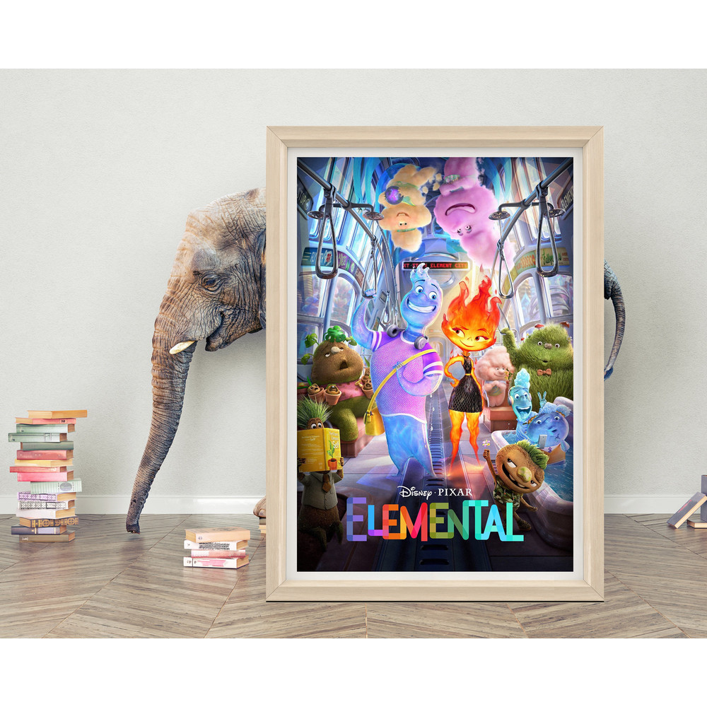 Elemental Movie Poster Wall Art 2023 Movie Poster High Quality Canvas Cloth Poster Elemental Poster for Gift.jpg