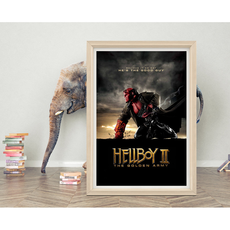 Hellboy 2 The Golden Army Movie Poster Wall Art 2023 Minimalist Movie Poster High Quality Canvas Poster Classic Movie Poster Print.jpg