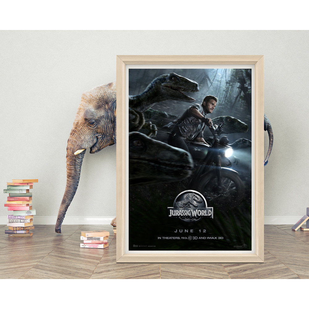 Jurassic World Movie Poster High Quality Canvas Cloth Poster Classic Movie Poster Print A1A2A3A4A527x40''.jpg