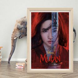 mulan movie poster wall art  mulan classic movie poster  high quality canvas cloth poster