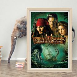 pirates of the caribbean dead man's chest poster wall art high quality canvas cloth pirates of the caribbean classic p