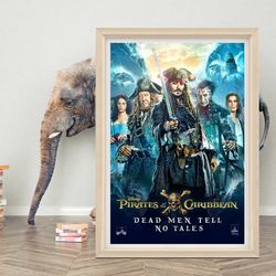 pirates of the caribbean dead men tell no tales poster wall art high quality canvas cloth pirates of the caribbean cla
