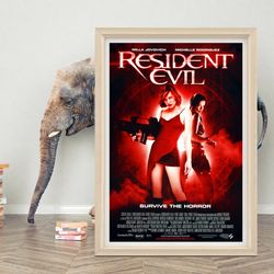 resident evil (2002) movie poster wall art 2023 movie poster classic movie poster high quality canvas cloth poster
