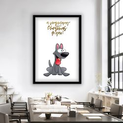 cute dog canvas, baby room canvas painting, nursery decor, cartoon dog art, educational nursery canvas.jpg