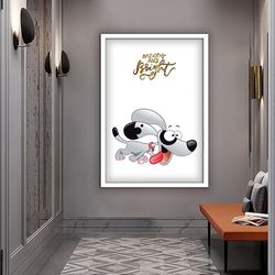cute dog canvas, baby room canvas painting, nursery decor, cartoon dog art, nursery canvas 1.jpg