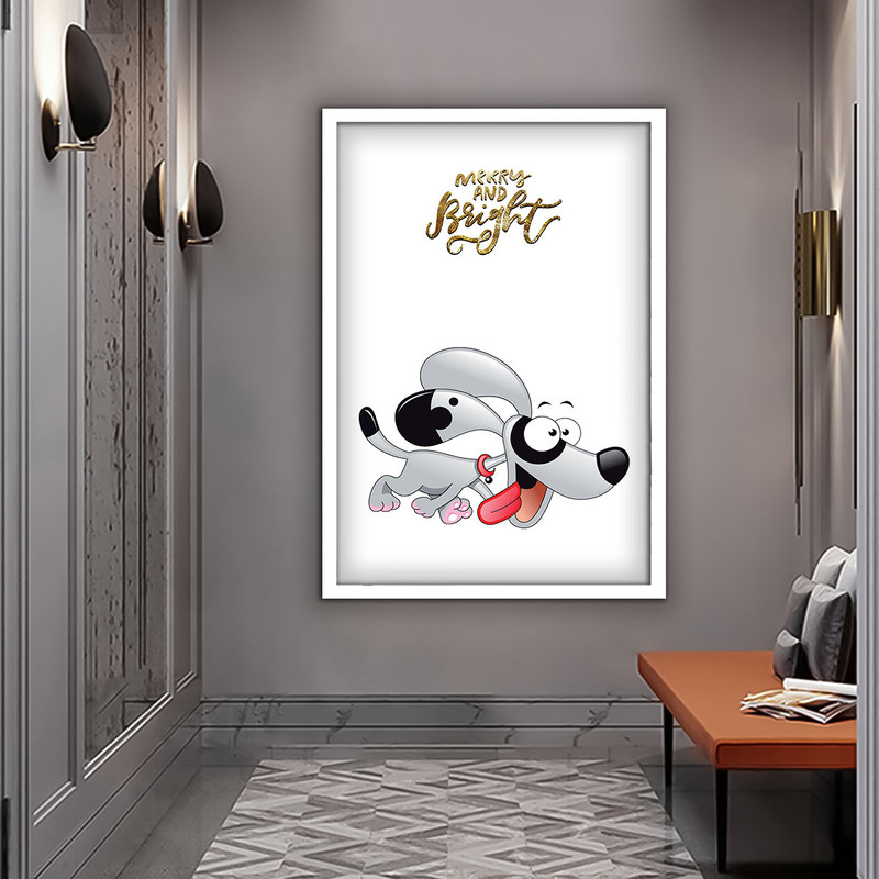 Cute dog canvas, baby room canvas painting, nursery decor, cartoon dog art, nursery canvas 1.jpg