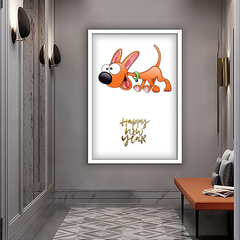 Cute dog canvas, baby room canvas painting, nursery decor, cartoon dog art, nursery canvas.jpg