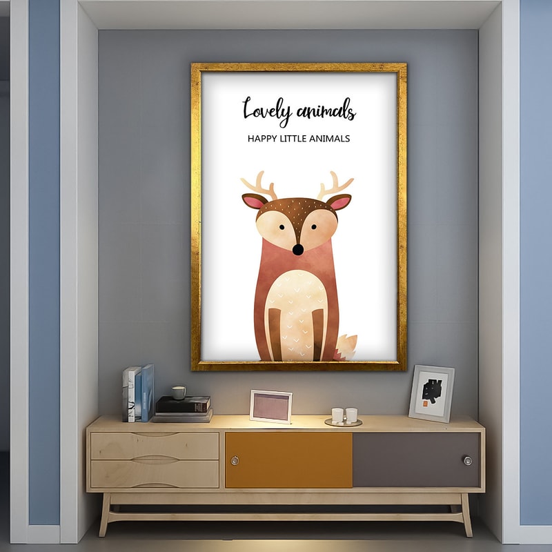 Decoration Baby Room And Child, cute animals canvas print, nursery decor, kids art, cartoon animals canvas painting 4.jpg