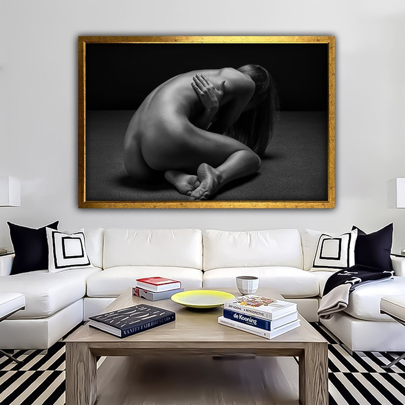 Erotic Nude Canvas, Sensual Art Print, Erotic Nudity Wall Art, Sexy Body Decor, Sexy Wall Print, Nude Woman, Black and white, Erotic Female 1.jpg
