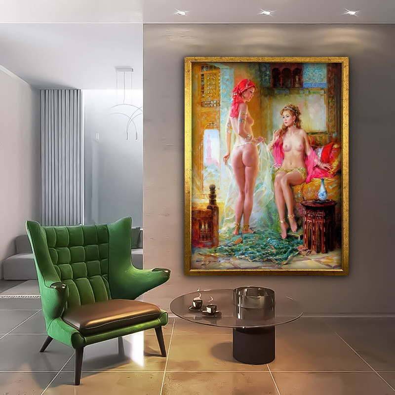 Erotic Woman Canvas Art, Erotic Girl Art, Naked Girl Art, Erotic Artwork, Sexy Art, Nude Girl Printed, Sensual Woman Poster, framed canvas.jpg