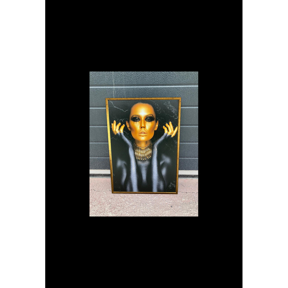 Ethnic woman canvas, glitter textured painting, black woman poster, fashion woman home decor, gold woman print.jpg