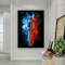 Fire and water canvas, love painting, abstract human canvas print, artistic canvas painting, framed fire and water print, home decor.jpg