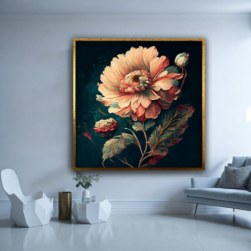 Flowers canvas art, pastel flowers canvas print, soft flowers wall art, beautiful flowers wall decor.jpg