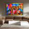 Framed colorful tiger canvas painting, pop art tiger canvas print, colorful tiger home decor, tiger wall art 1.jpg