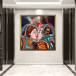 framed pop art wall art, comic pop art, woman wow, canvas print decor, woman wall art, lip wall decor, pop art print 3.j