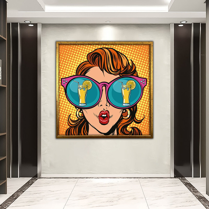 Framed Pop Art Wall Art, Comic Pop Art, Woman WOW, Canvas Print Decor, Woman Wall Art, Lip Wall Decor, POP ART Print 4.jpg