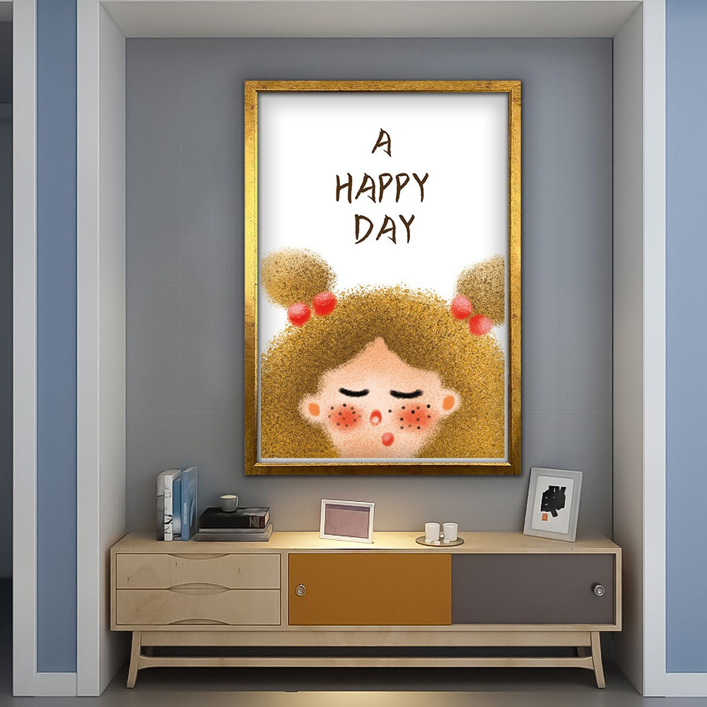 Girl nursery canvas painting, baby room decor, nursery canvas print, kids poster, cartoon kids painting.jpg