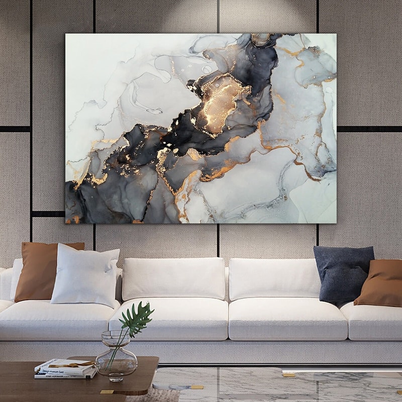 gold and black canvas, modern abstract ,framed painting,gold abstract canvas print,bedroom canvas decor.jpg
