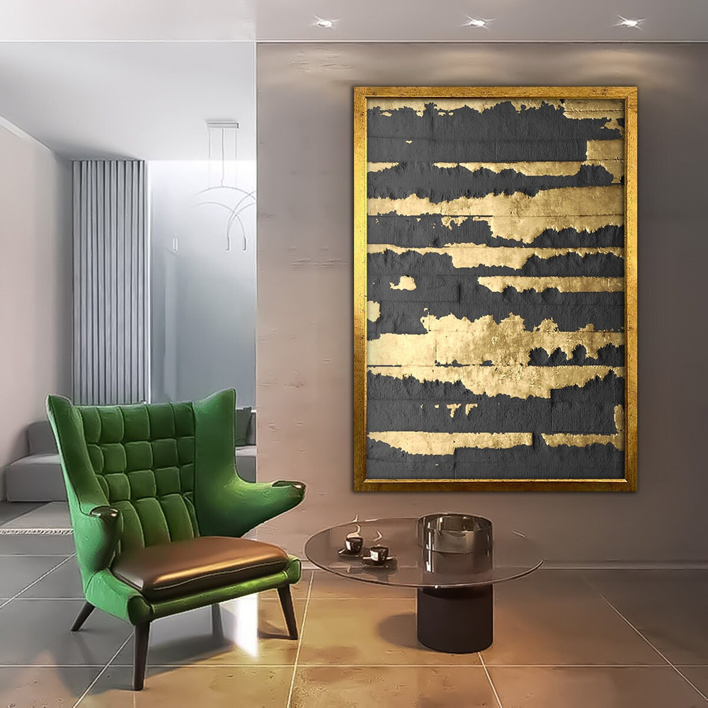 gold and black canvas, modern abstract ,framed painting,gold abstract canvas print,study canvas decor 3.jpg