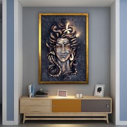 hindu god shiva, asian wall art, meditation canvas, buddha poster, buddhist print, meditation wall art, framed buddha ca
