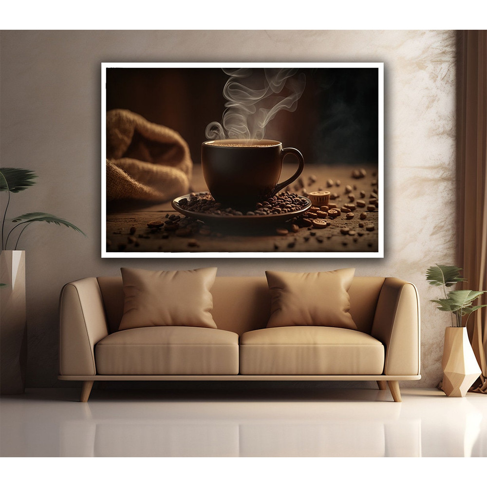Hot coffee canvas decor, cafe wall decor, coffee grains wall art, cafe wall art, kitchen wall decor.jpg