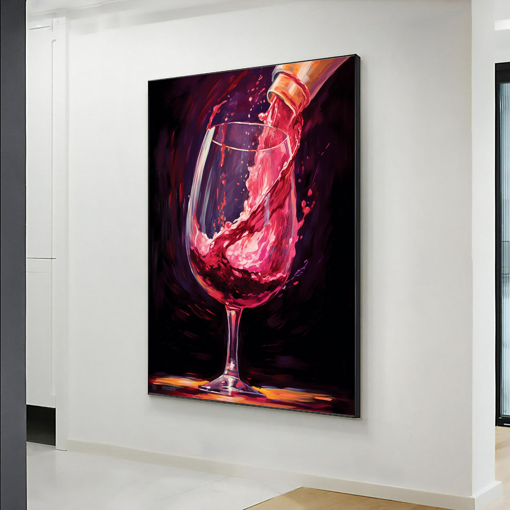 Kitchen Wall Decor, Canvas, Red And White black Splash, Wall Art Canvas, Large Wall Art, Wine Art Canvas.jpg