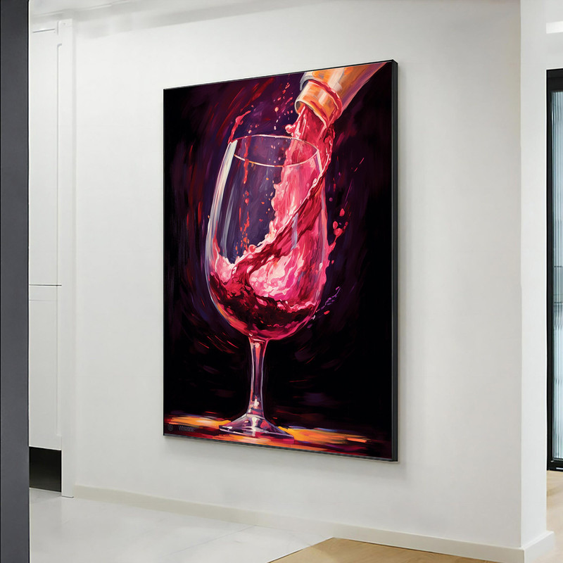 Kitchen Wall Decor, Canvas, Red And White black Splash, Wall Art Canvas, Large Wall Art, Wine Art Canvas.jpg