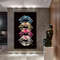 Lip art, colorful lips canvas painting, lip wall art, lip poster, frame lips art 1.jpg