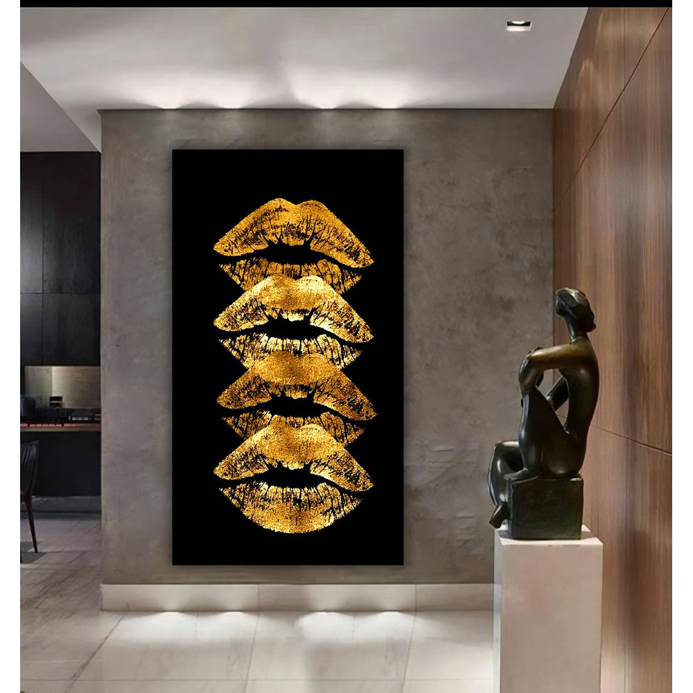 Lip art, colorful lips canvas painting, lip wall art, lip poster, frame lips art.jpg