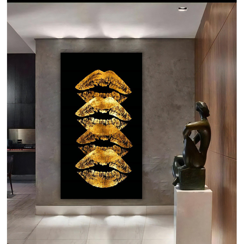 Lip art, colorful lips canvas painting, lip wall art, lip poster, frame lips art.jpg