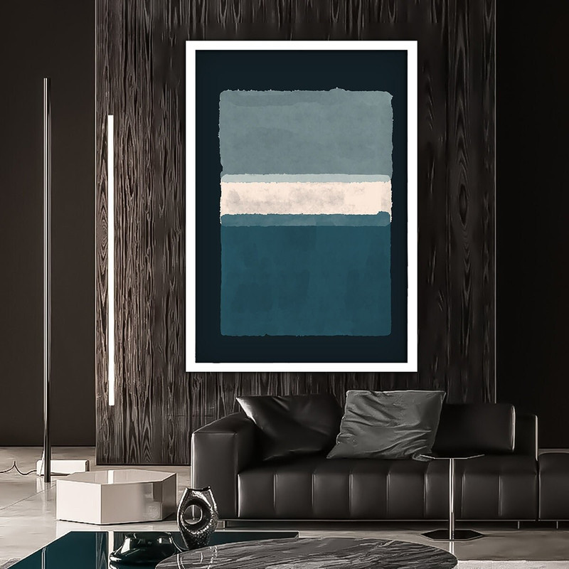 Mark Rothko gray, white green abstract painting, mark rothko style abstract decor, mark rothko wall art, framed abstract canvas print.jpg